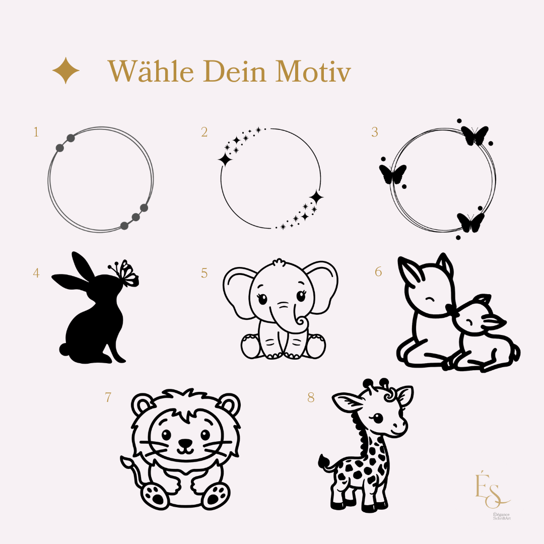 Personalisierte Erinnerungsbox aus Holz – Handbemalt & Mit Namen Veredelt | Geschenk für Geburt & Taufe | Élégance SchriftArt