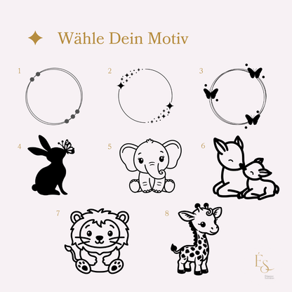 Personalisierte Erinnerungsbox aus Holz – Handbemalt & Mit Namen Veredelt | Geschenk für Geburt & Taufe | Élégance SchriftArt