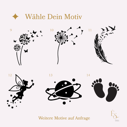 Personalisierte Erinnerungsbox aus Holz – Handbemalt & Mit Namen Veredelt | Geschenk für Geburt & Taufe | Élégance SchriftArt