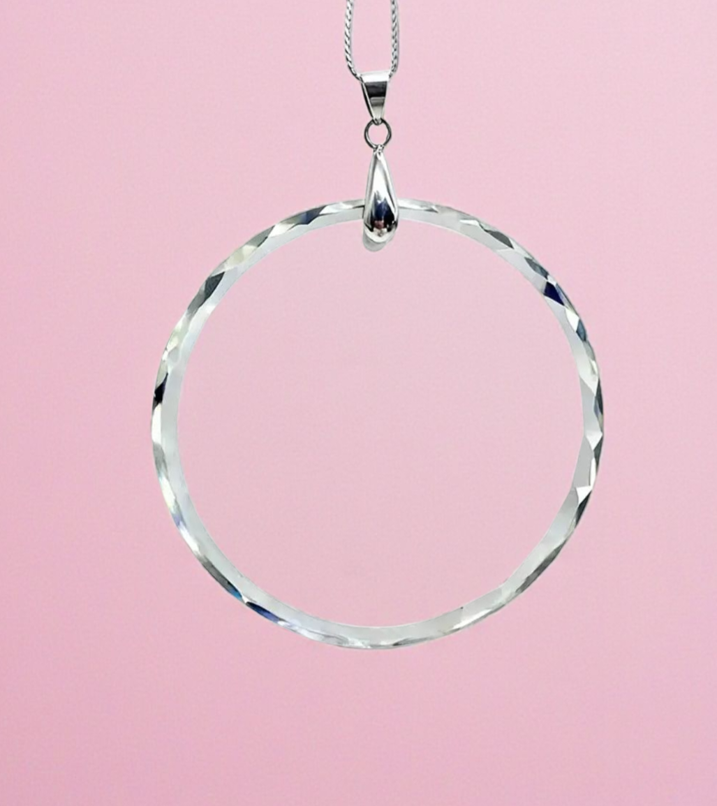 Kristallglas Weinhachtsanhänger blank und silber