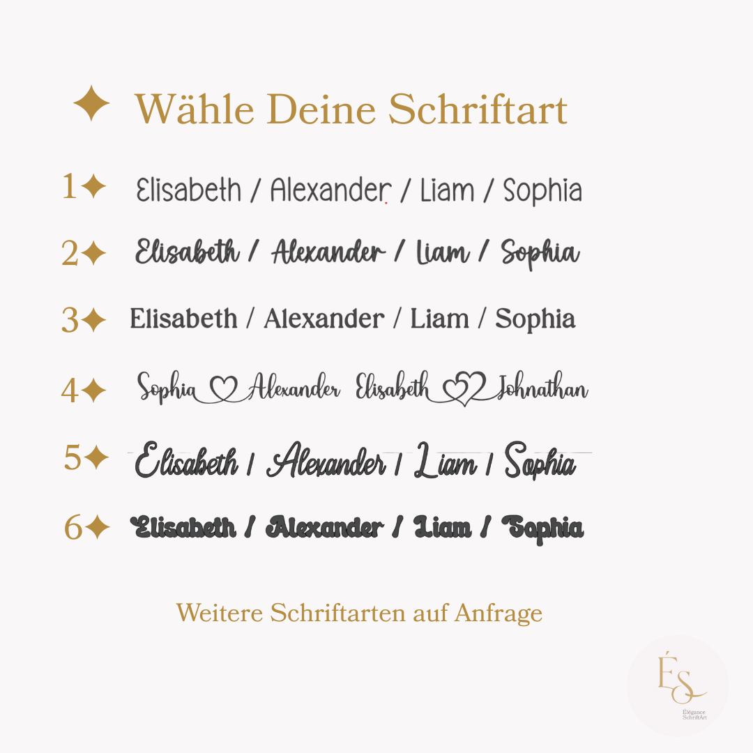 Personalisierte Erinnerungsbox aus Holz – Handbemalt & Mit Namen Veredelt | Geschenk für Geburt & Taufe | Élégance SchriftArt